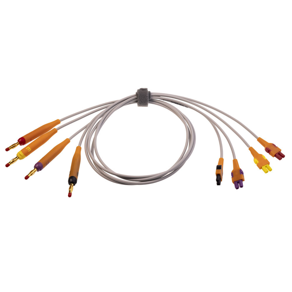 ECG Leadwire Set, Gold-plated, Add-on, Banana, AHA-HEIM, 1/pack